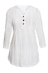 Sexy White Cable Knit Button Neck Swingy Tunic